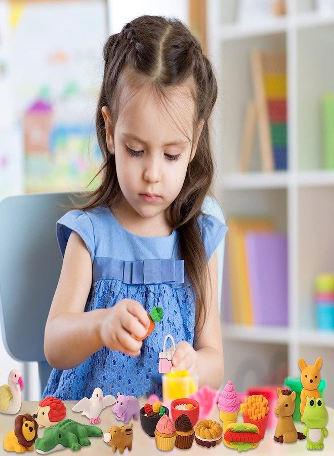 MAPLE Erasers For Kids|Animal|Pencil Erasers|Kawaii Puzzle 3D Jungle Combo Food Fancy Theme Cute Toy Fun Small Stylish Colourful Mini Cartoon Set For Return Gift For Kids Girls Boys(6),Multi-Color - Image 5