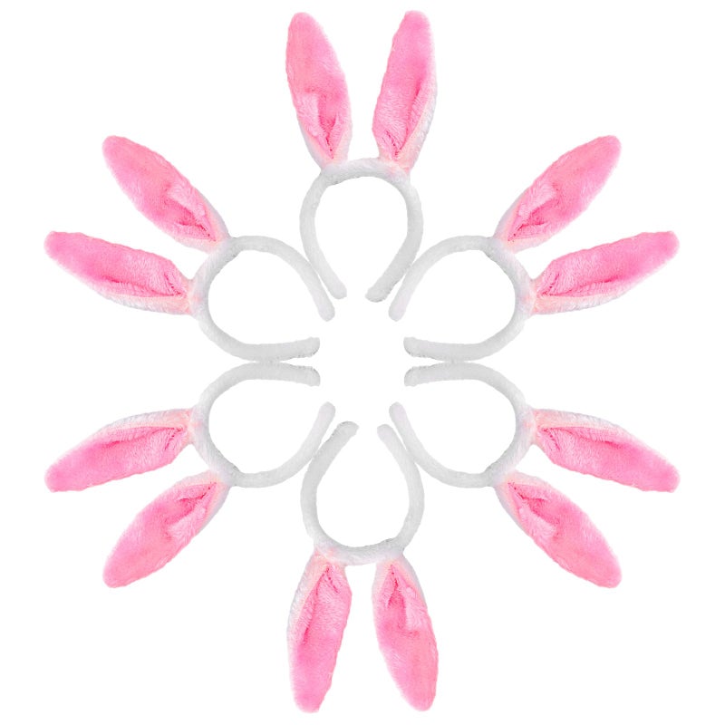Max Fun 12PCS Easter Bunny Ears Headbands Plush Easter Rabbit Ear Hairband Holiday Party Costume Accessory for Holiday Kid's Easter Birthday Halloween Party Favors - Image 3