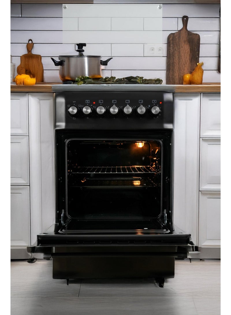 Starway 50x55cm 4 Burner Electric Cooking Range, Matt Black, Total Safety, Auto Burner, - Image 3