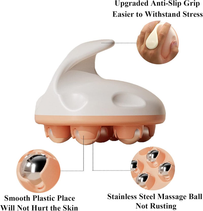 WMM Hand Held Massager Full Body Massage Tool with Roller Ball Massager Manual 360degreeroller for Muscle Back Neck Joint Foot Shoulder Leg Pain Relief with Portable Design1 Pack - Image 3