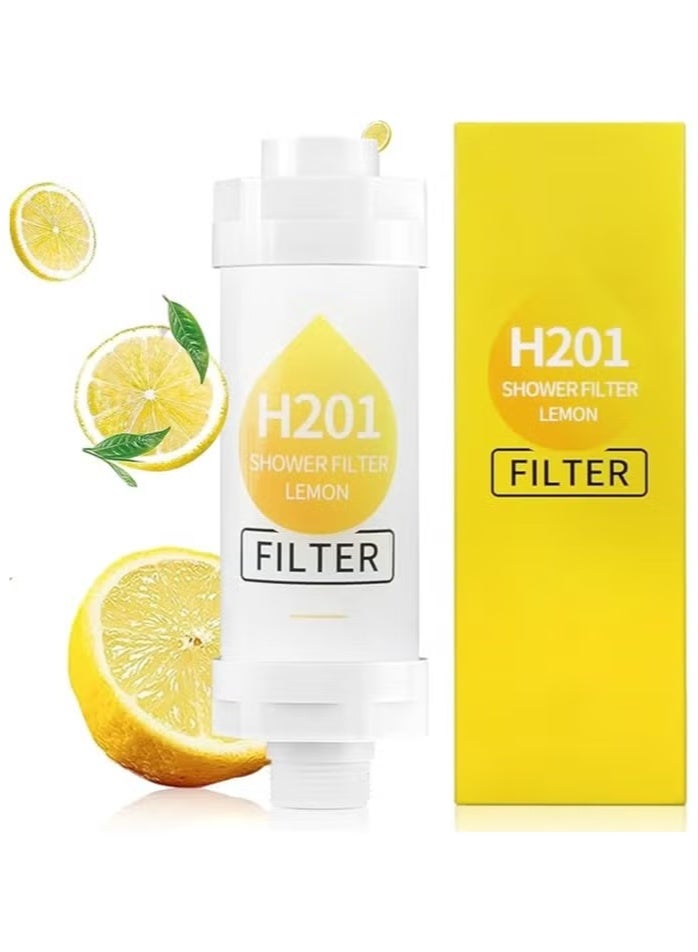 Showerhead, Vitamin C Shower Filter, Hard Water Softener, Chlorine and Fluoride Shower Filter, Water Purification Filter Showerhead with Beads, Healthy Skin, Easy to Install (Lemon Scent, Yellow) - Image 2