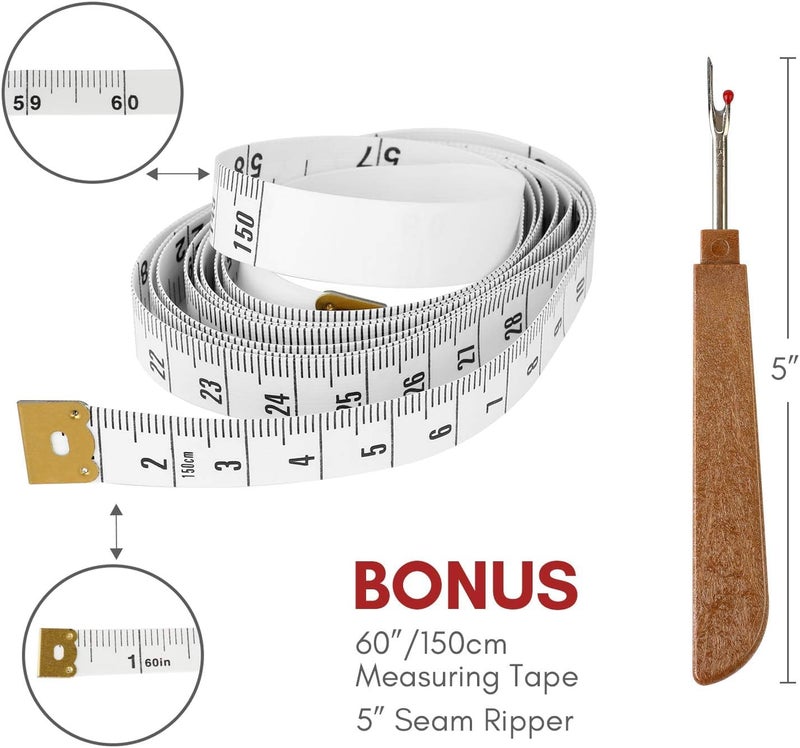 Gemsy Tailoring Scissors For Cloth Cutting With Big Seam Ripper Inch Measuring Tape Heavy Duty Fabric Scissors Multipurpose Sewing Scissors For Office Craft Ladies DIY - Image 2