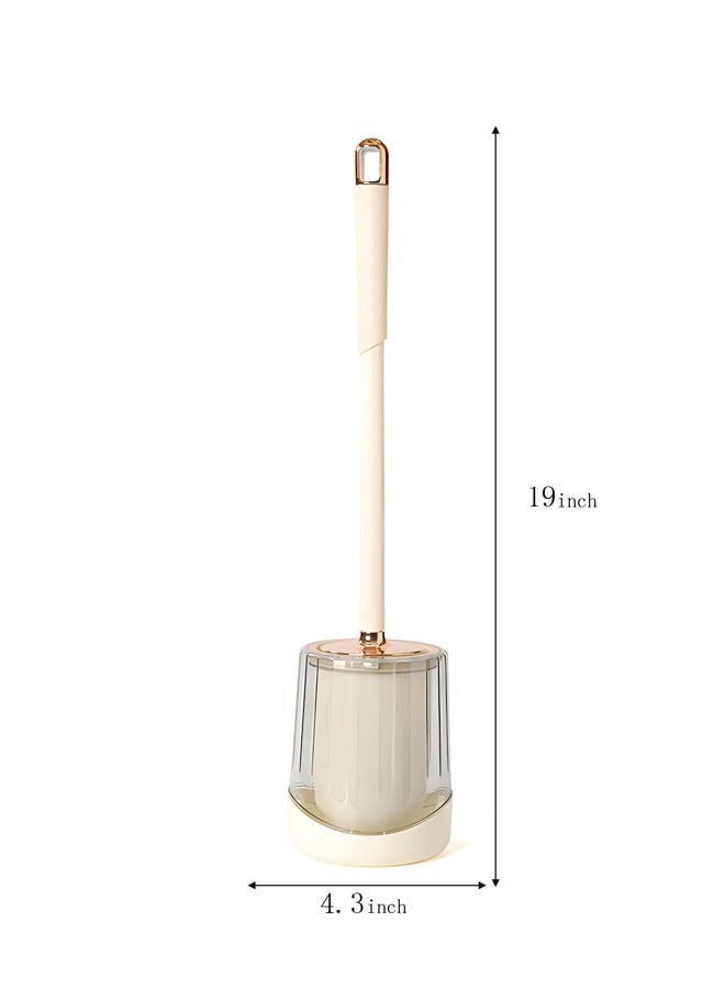 Toilet Brush And Stand Set, Toilet Scrubber Floor Standing, White - Image 2