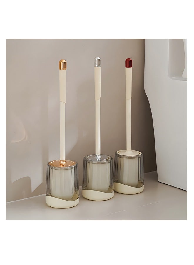 Toilet Brush And Stand Set, Toilet Scrubber Floor Standing, White - Image 5