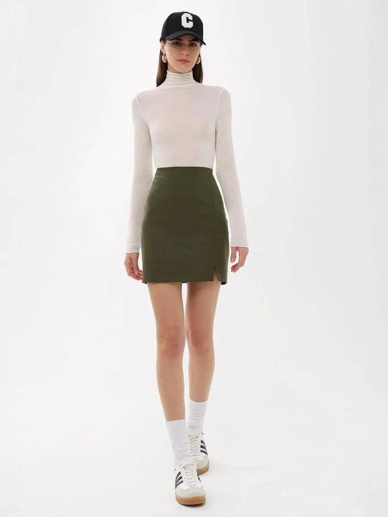 HICCUP High-Waist Side-Slit Skirt