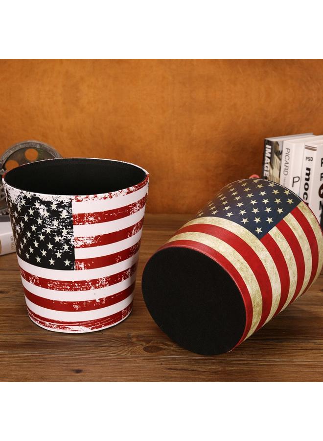 Bluejw Factory Wholesale Creative British Leather Round Large Trash Bin Household Simple Coverless Trash Bin Vintage Trash Bin - Image 4