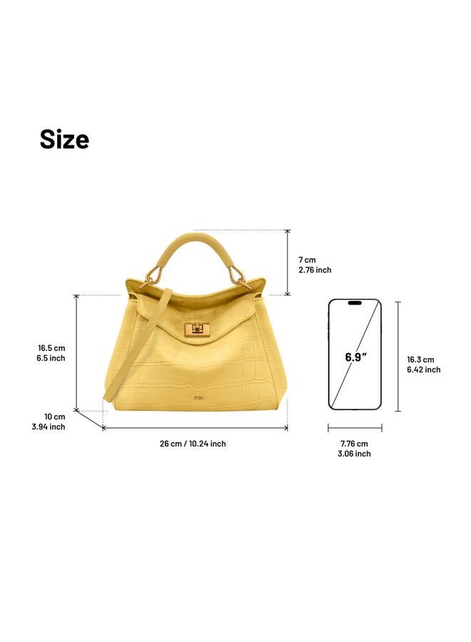 JW PEI Women's Lucia Classic Top Handbag, Yellow, Medium - Image 5