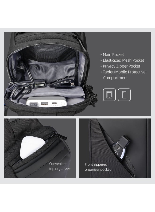 MARK RYDEN MR 127 Crossbody Bag,Light Line Series,USB Charging Port,RFID Protection, Waterproof Oxford Fabric, Lightweight 0.38kg - Image 5