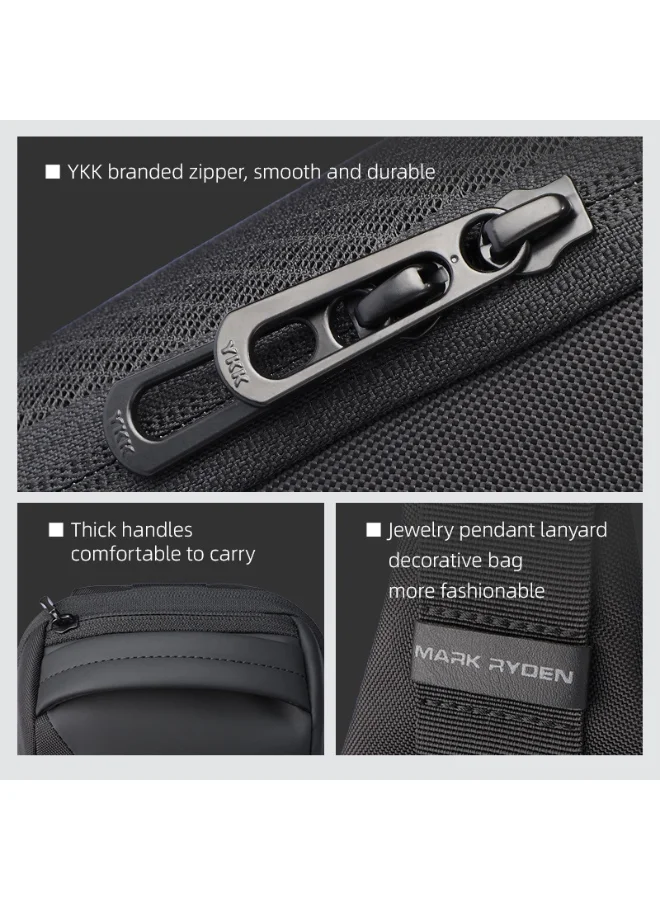 MARK RYDEN MARK RYDEN MR 127 Crossbody Bag,Light Line Series,USB Charging Port,RFID Protection, Waterproof Oxford Fabric, Lightweight 0.38kg