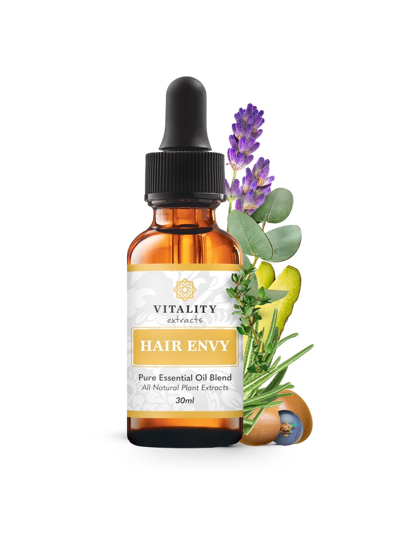 Vitality Extracts Vitality Extracts Hair Envy - Natural Hair Growth Serum - 100% Pure Essential Oils, 15 Plant Extracts, No Synthetics, No Parabens - Strengthen Hair, Minimize Breakage, Stimulate Follicles 