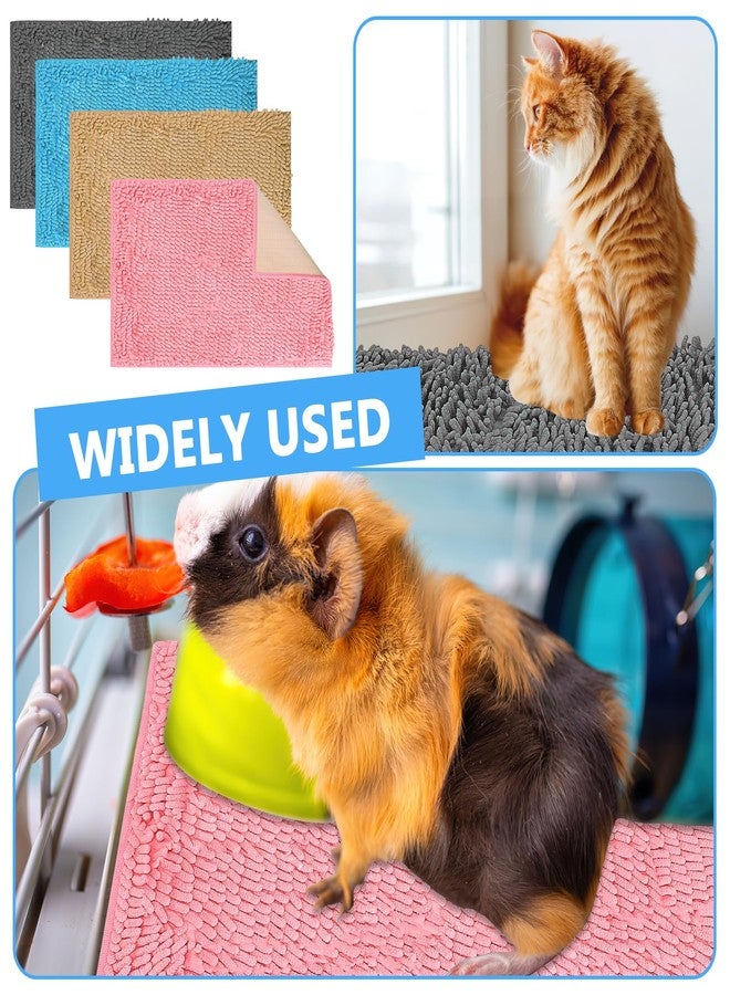 KisSealed 8 Pcs Guinea Pig Liner 16x12 Inch Small Rabbit Cage Liner,Washable Fleece Pet Pee Pads Reusable Bedding Training Mat for Small Animals, Bunny,Hamster(4 Colors) - Image 4