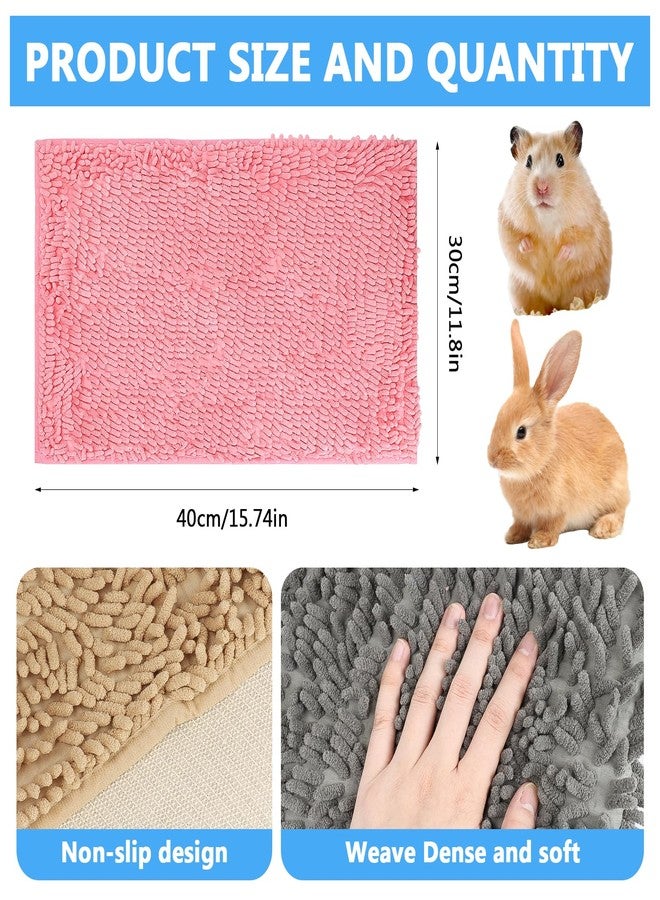 KisSealed 8 Pcs Guinea Pig Liner 16x12 Inch Small Rabbit Cage Liner,Washable Fleece Pet Pee Pads Reusable Bedding Training Mat for Small Animals, Bunny,Hamster(4 Colors) - Image 2