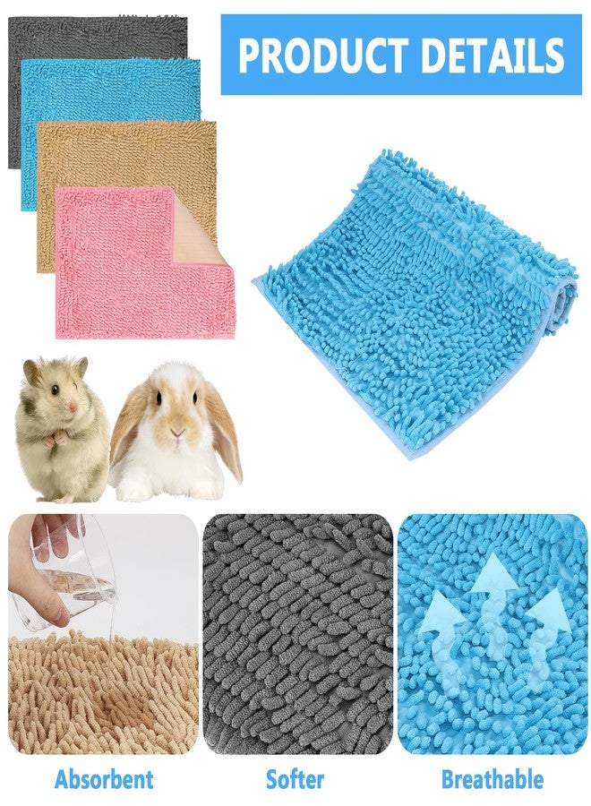 KisSealed 8 Pcs Guinea Pig Liner 16x12 Inch Small Rabbit Cage Liner,Washable Fleece Pet Pee Pads Reusable Bedding Training Mat for Small Animals, Bunny,Hamster(4 Colors) - Image 3