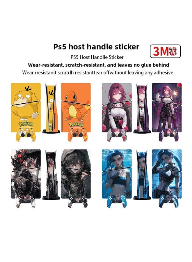 عام مناسبة لسوني PS5 لعبة وحدة التحكم ملصق نسخة محرك الأقراص الضوئية طبقة رقيقة واقية فيلم ملصق Marvel Jiaoyin Genshin Impact Xiaoxin-اللون: PS5SlimDiscQT-12017 - Image 2