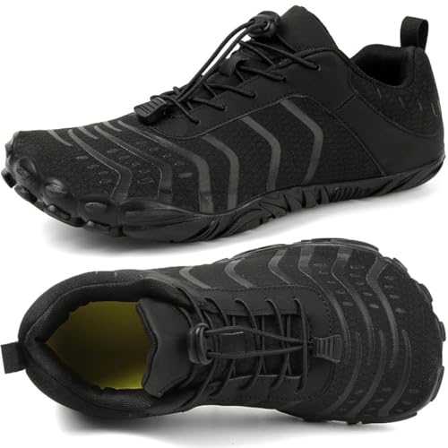 MIFAWA Barefoot Shoes Men Women Minimalist Shoes Zero Drop Workout Cross-Trainer Hiking Water Wide Toe Box Grounded Footwear Weightlifting Walking Black - Image 1