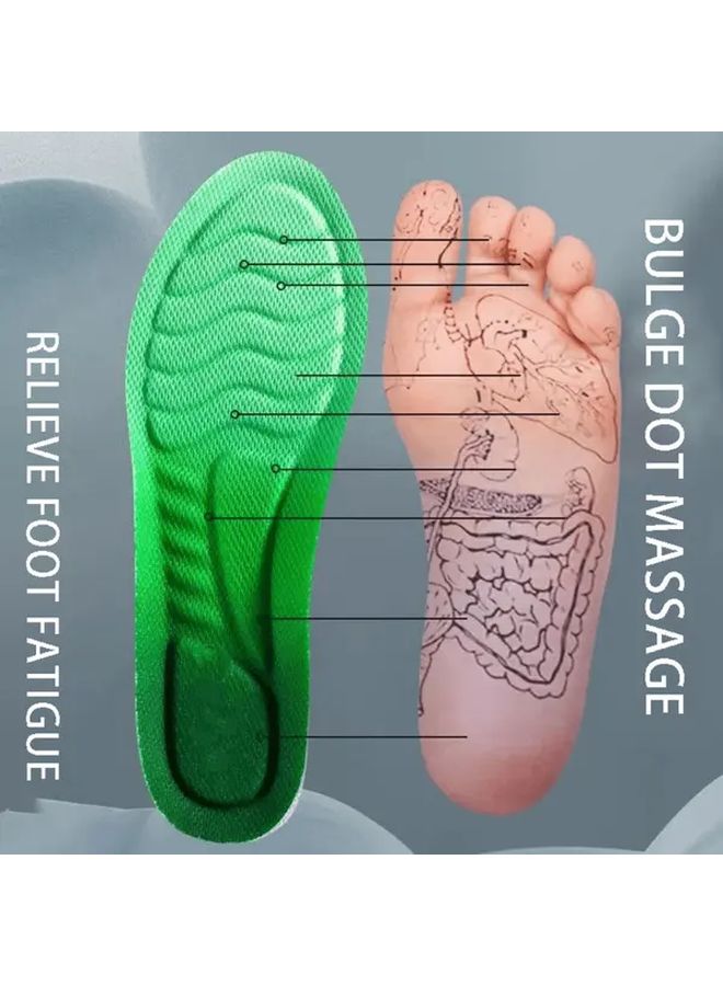 Green Orthopedic Insoles 3 Pairs Arch Support Shock Absorption Breathable Design Soft PU Men Women - Image 2