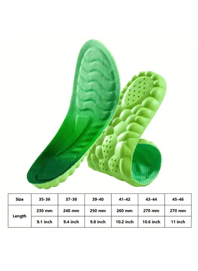 Green Orthopedic Insoles 3 Pairs Arch Support Shock Absorption Breathable Design Soft PU Men Women - Image 4