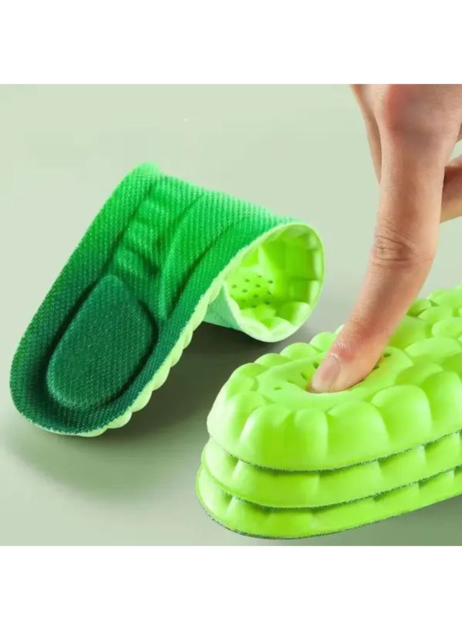 Green Orthopedic Insoles 3 Pairs Arch Support Shock Absorption Breathable Design Soft PU Men Women - Image 3
