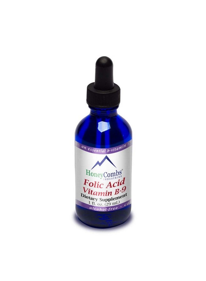 HoneyCombs Vitamin B9 (Folic Acid) Drops B Vitamin Liquid Folate Drops To Support Blood Cells Brain Function & Liver Liquid Vitamins For Pregnancy Alcoholfree Gluten Free Folic Acid Supplement 1 Fl Oz. - Image 2