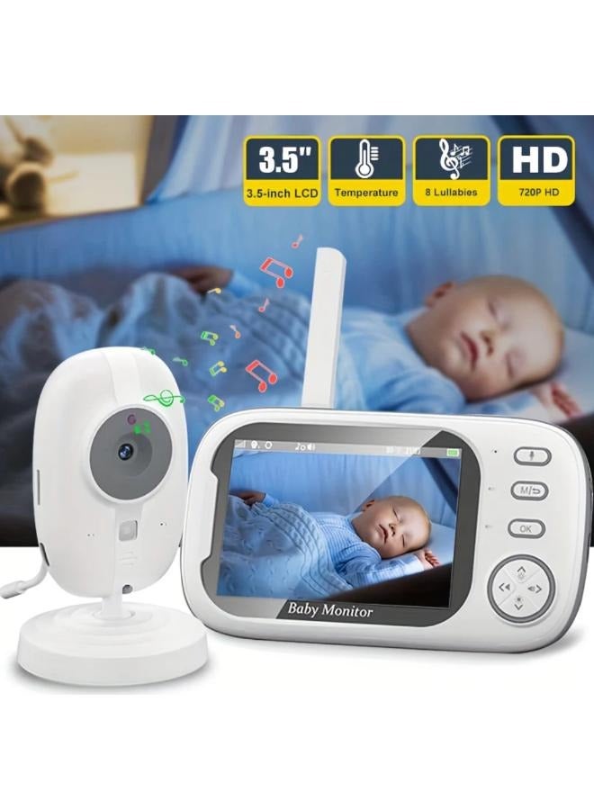 Wireless Baby Monitor 2.4G 3.5 Inch LCD Two Way Audio Talk Night Vision with Temperature Monitoring and Lullabies for Baby - Image 1