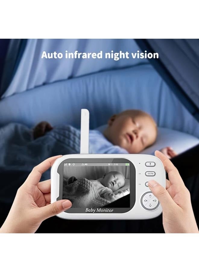 Wireless Baby Monitor 2.4G 3.5 Inch LCD Two Way Audio Talk Night Vision with Temperature Monitoring and Lullabies for Baby - Image 3