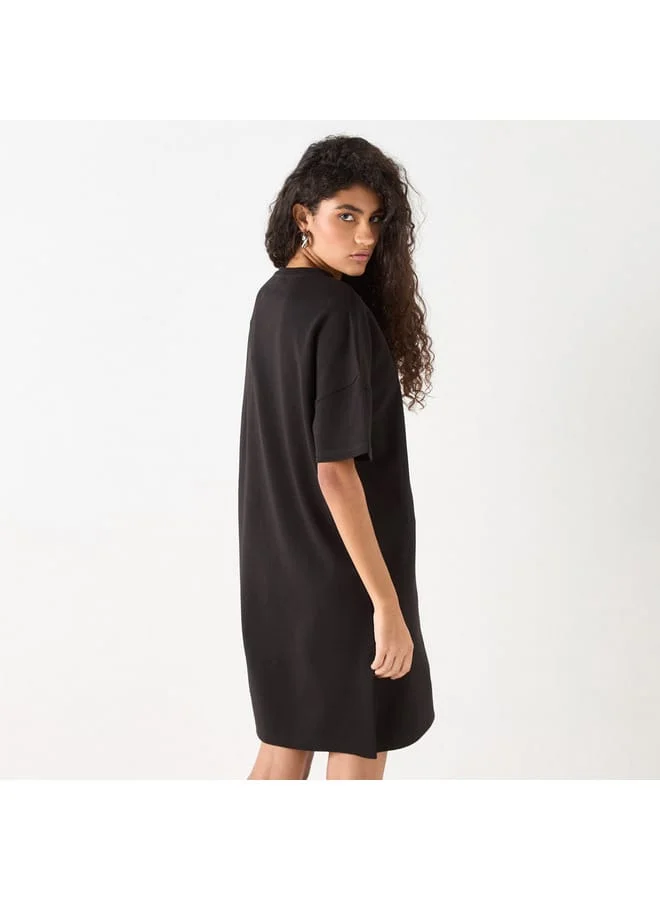 Kappa Kappa Logo Detail T-shirt Dress with Short Sleeves