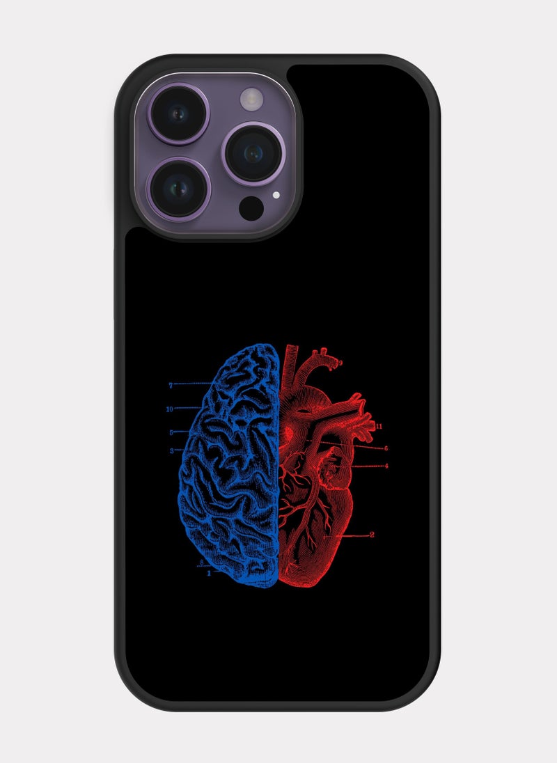 بكسلات كفر ايفون 14 برو ماكس القلب والعقل متعدد الالوان - Image 1