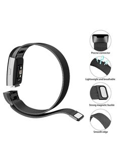 Y&D Replacement Bands Compatible with Fitbit Charge 4/3, 2 Pack Metal Band Fitness Sport Bands, Adjustable Stainless Steel Mesh Loop Magnetic Clasp Wristbands for Women Men (Black + Rose Gold)  - Image 2