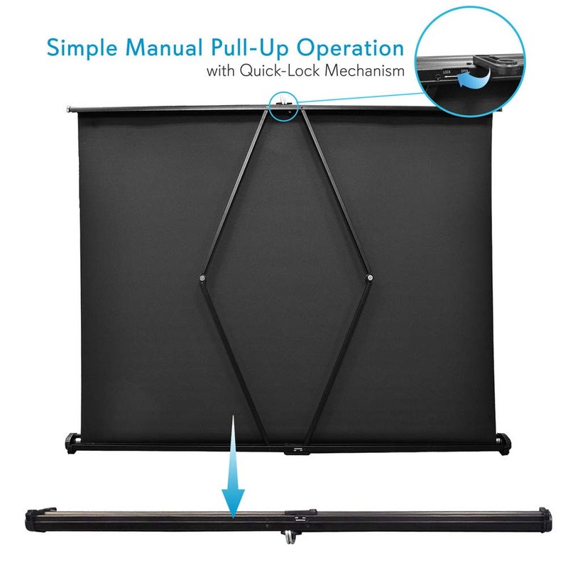 Pyle 50 Inches Projector Screen Portable Floor Standing Fold-Out Roll-Up Tripod Manual, Mobile Movie Screen, Home Theater Cinema Wedding Party Office Presentation, Quick Assembly - PRJTP53,White - Image 2