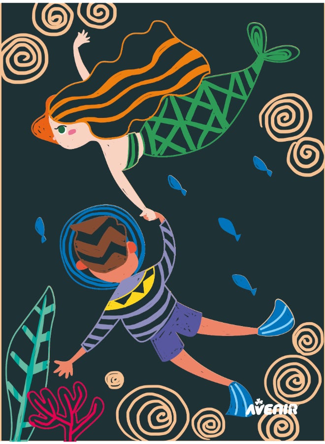Avenir Scratch - Little Mermaid Multicolour | Scratch the paper sheets to create colorful designs | Ages 3+ - Image 3