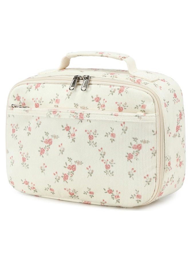 BLUBOON Kids Girls Lunch Bag Insulated Lunch Box for school Corduroy Lunch Cooler Organizer School Kids Lunch Tote - Image 1