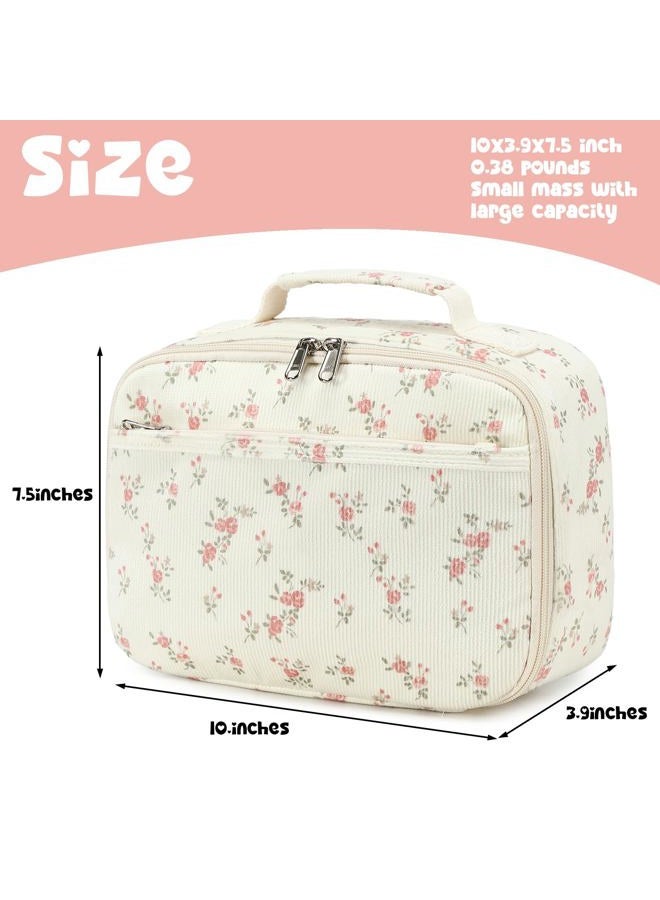 BLUBOON Kids Girls Lunch Bag Insulated Lunch Box for school Corduroy Lunch Cooler Organizer School Kids Lunch Tote - Image 3