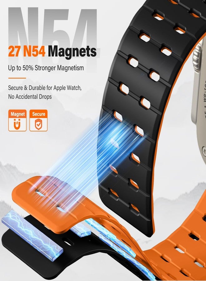 Getino Magnetic Silicone Band Compatible with Apple Watch Bands 44mm 45mm 46mm 49mm 42mm Men Women,Strong Magnet Breathable Sport Strap for iWatch Series 11 Ultra 3 Ultra 2 Se 10 9 8 7 6 5 4 1 - Image 2