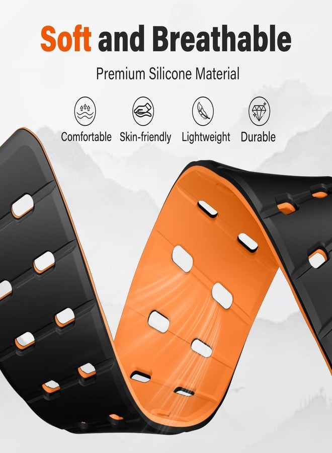 Getino Magnetic Silicone Band Compatible with Apple Watch Bands 44mm 45mm 46mm 49mm 42mm Men Women,Strong Magnet Breathable Sport Strap for iWatch Series 11 Ultra 3 Ultra 2 Se 10 9 8 7 6 5 4 1 - Image 3