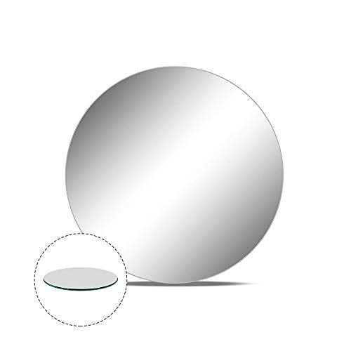 WGVI WGV Large Round Mirror Plate 10 Diameter 45 mm Thickness Frameless Sanded Edges Quality Thick Candle Tray Home Event Party Wedding Table Centerpiece Wall Decor 1 Piece 