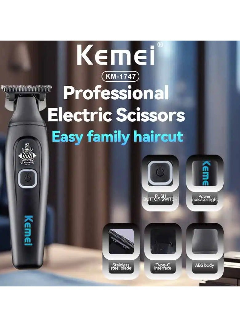 Kemei Cordless Hair Trimmer – 1500 mAh Battery, 180 Min Runtime, USB-C Recharge, LED Indicator & Professional Cutter Head Multicolour - Image 4
