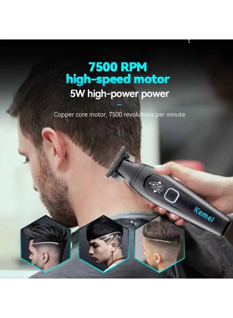 Kemei Cordless Hair Trimmer – 1500 mAh Battery, 180 Min Runtime, USB-C Recharge, LED Indicator & Professional Cutter Head Multicolour - Image 2