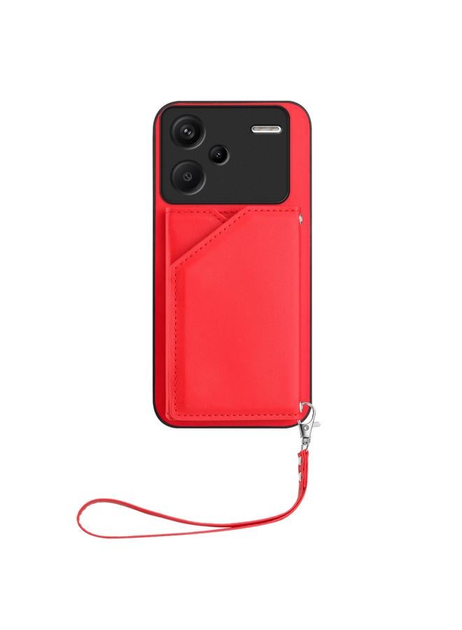 S-TOP Case For Redmi Note 13 Pro+ Skin Feel Four Card Slots Phone Case with Wrist Strap - Image 2