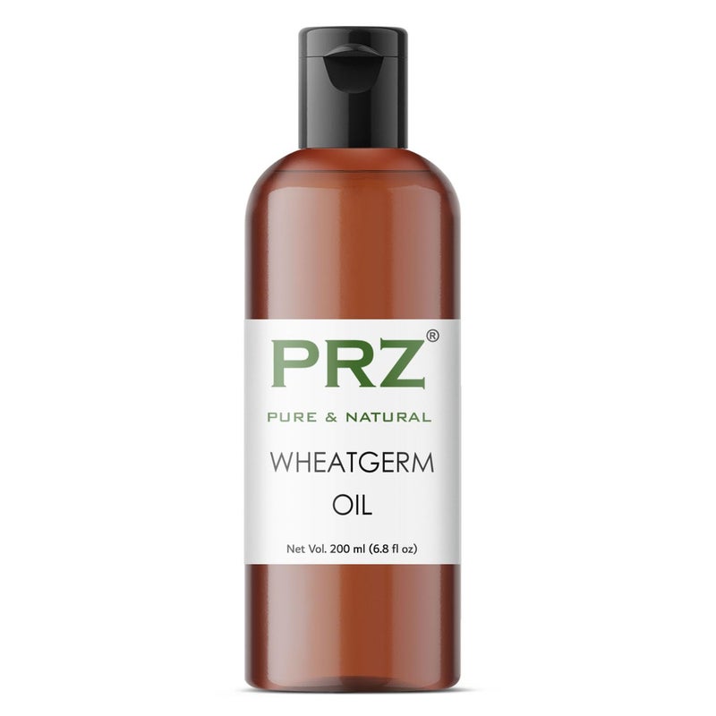 PRZ Wheat Germ Cold Pressed Carrier Oil - Pure Natural & Therapeutic Grade Oil for Aromatherapy Body Massage, Skin Care & Hair Care, 200 ml
