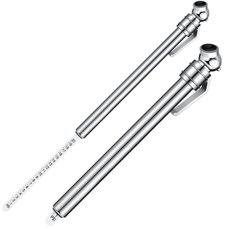 BBTO 2 Pieces 020 PSI Low Pressure Tire Gauges Pencil Tire Gauges for Reverse Osmosis Tank Garden Tractors Golf Carts ATV Sports Equipment