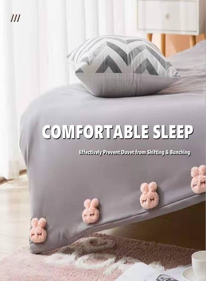 Chchmu Duvet Clips 6 Pcs Cotton Rabbit Quilt Cover Pins Non-Slip Comforters Quilt Fixer Duvet Fasteners Grippers Anti-Movement Bed Quilt Clamps Sheet Quilt Holder Clips for Socks Curtains Quilt Cover, Pink - Image 2