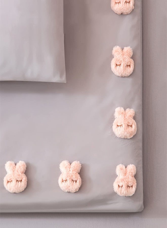 Chchmu Duvet Clips 6 Pcs Cotton Rabbit Quilt Cover Pins Non-Slip Comforters Quilt Fixer Duvet Fasteners Grippers Anti-Movement Bed Quilt Clamps Sheet Quilt Holder Clips for Socks Curtains Quilt Cover, Pink - Image 1