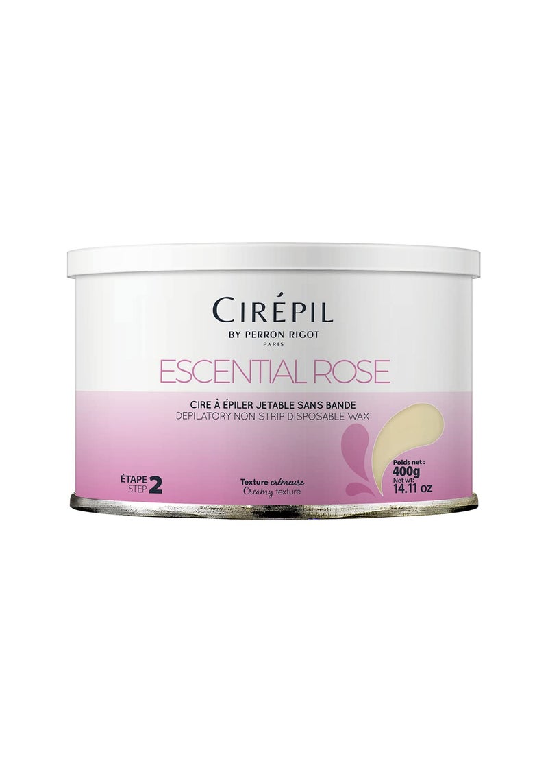 Cirepil Escential Rose 400g 1411 oz Wax Tin Light Rose Scent Creamy Texture AllPurpose Excellent for Short Coarse or Shaved Hair Easy Removal No Strips Needed