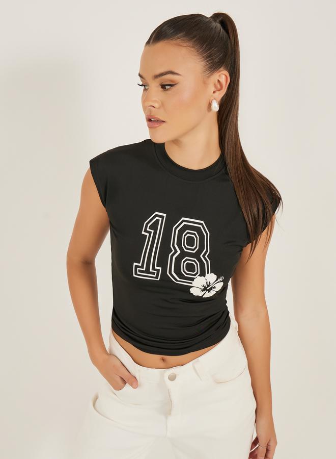 Styli Graphic Print Fitted Tank T-Shirt  - Image 1