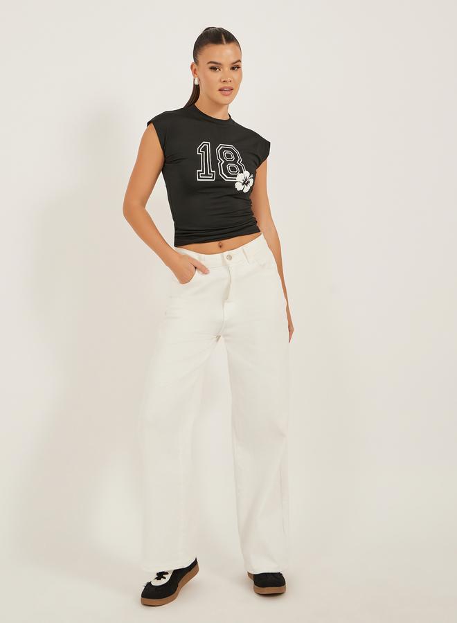 Styli Graphic Print Fitted Tank T-Shirt - Image 2