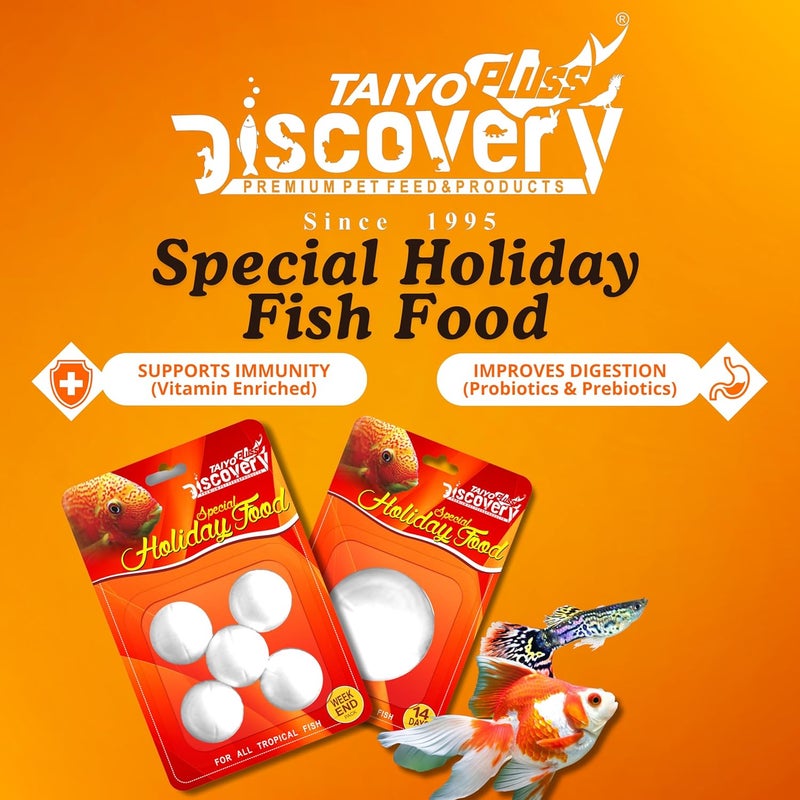 taiyo pluss discovery Weekend Holiday Fish Food | Slow Release Special Feeding Blocks for All Aquarium Fishes | Automatic Feeder Block for Stress-Free Travel Care (5 pcs (Pack 2), Weekend (5 Count)) - Image 2