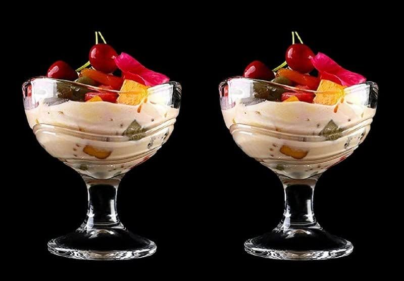EZALLA European Glass Dessert Bowls Ice Cream Cup Classic Serving Bowls Set for SweetsSnacks Fruit Nuts or Dip Serving Bowls Set Lead Free and BPA Free etc Clear Small 200 ml Pack of 6 - Image 3