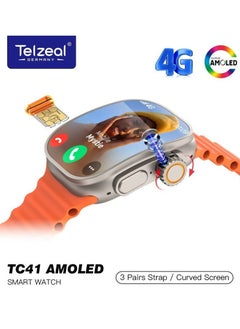 Telzeal Smart Watch TC41 4G SIM Curved Screen – 4G LTE, Touchscreen Smartwatch with HD Display, Fitness Tracker, Heart Rate Monitor, GPS, and Bluetooth Connectivity for Android & iOS  - Image 2