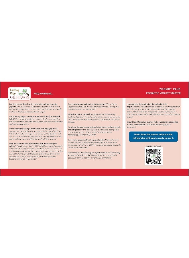 Cutting Edge Cultures Yogurt Plus Probiotic L. Reuteri B. Longum L Plantarum Starter 4 Grams 4 Packets - Image 4
