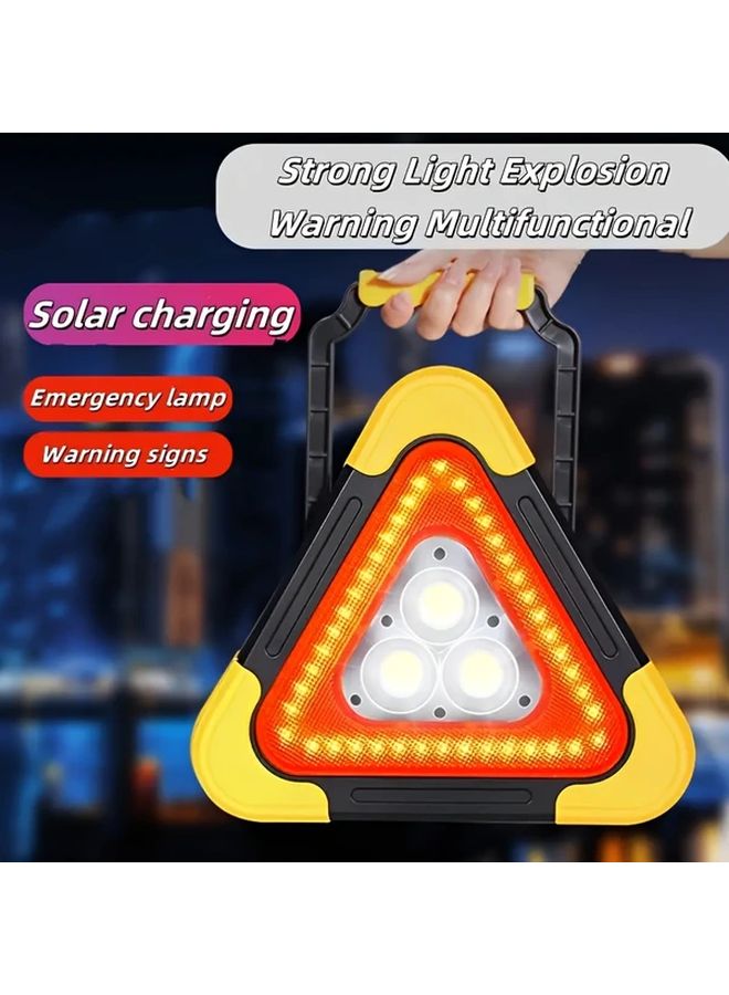 Solar Powered Led Triangle Signal Camping Lamp - Image 1